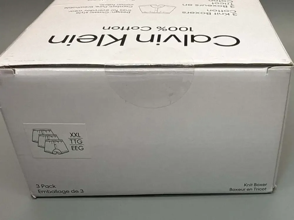 Men's Calvin Klein 3 Pack Classic Fit 100% Cotton Knit Boxers XXL White 2019 NIB